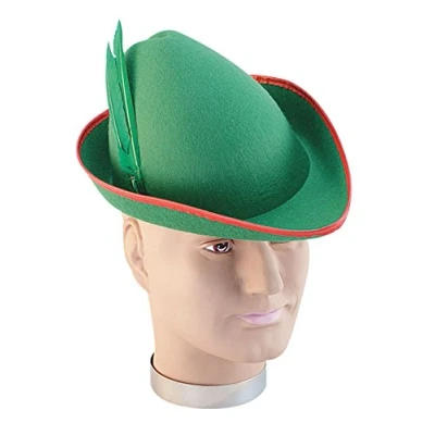 Image of Bristol Novelty BH175 Robin Hood Felt Hat, Unisex Adult, Green, One Size