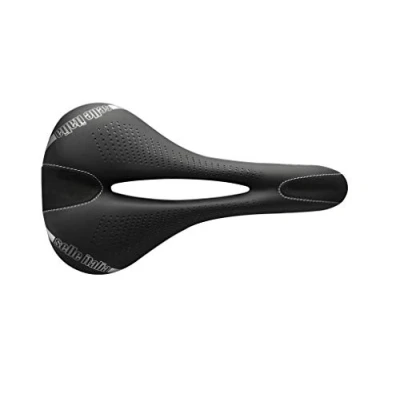 Image of Selle Italia Man Gel Flow, Soft Bicycle Saddle with a Wide Seat Anti Vibration Technology and Manganese Rail, Water Resistant Black L2