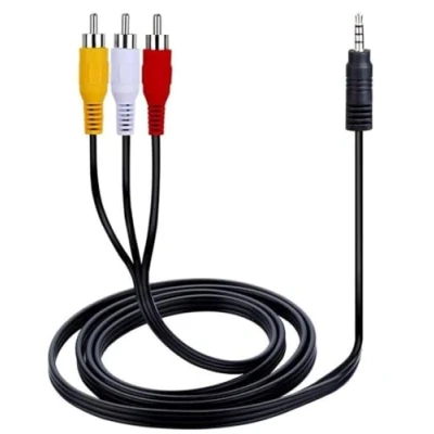 Image of Kaizen TV Lead for Panasonic SDR H50, H60, H68, VDR D310, D58, NV GS26, H20, H250, H280, D310 Camcorder AV/AUDIO VIDEO Connecting Cable