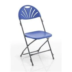 Image of Titan Linking Fan Back Folding Chair Blue TCFAFC2LK B
