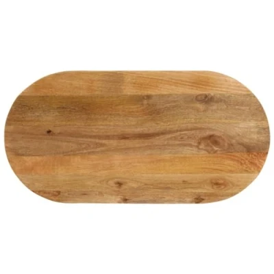 Image of vidaXL Mango Wood Table Top Replacement 110x40cm Oval Solid Tabletop for Dining, Natural Finish, Easy Clean Surface