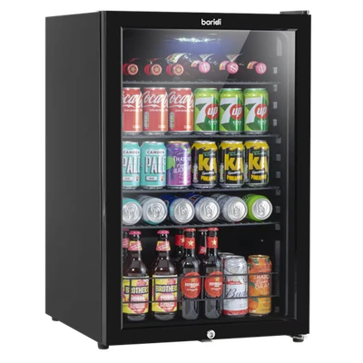 Image of Baridi 115L Under Counter Drinks/Beer &amp; Wine Cooler Fridge with Light, Black DH223