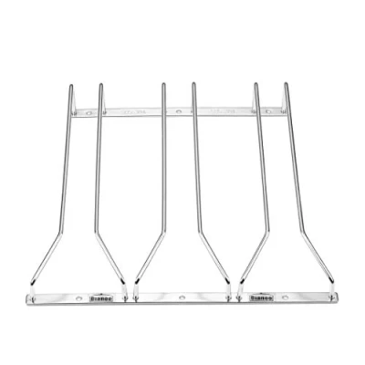 Image of Dianoo Wine Glass Rack Under Cabinet, 304 Stainless Steel Glasses Holder, Stemware Racks Storage for Bar Kitchen 30cm 3 Rows