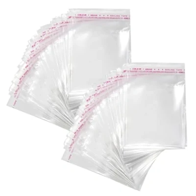 Image of YDHfdc Plastic Bags, 300 Pieces, 9 x 13 cm, OPP Food Transparent Self Adhesive Cellophane Bags for Biscuits Chocolate Candies