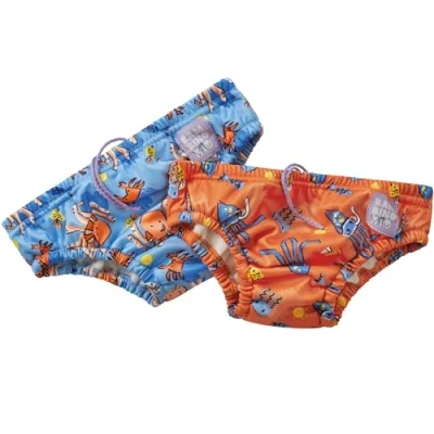 Image of Bambino Mio, Revolutionary Reusable Swim Nappy Pants for Babies and Toddlers, Boys Girls, Bubbles, Pack of 2, 1 2 Years