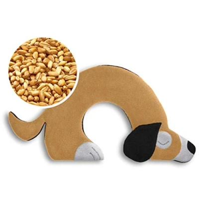 Image of Leschi Wheat Bag microwavable, unscented/Heat Pack for Neck and Shoulders/Animal: Dog Bobby, Beige