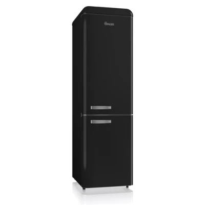 Image of Swan Retro Slimline Fridge Freezer Black