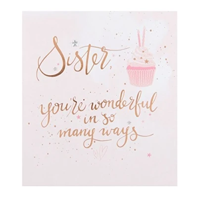 Image of Hallmark Sister Birthday Card &#039;You&#039;re Wonderful&#039; Medium [Old Model]
