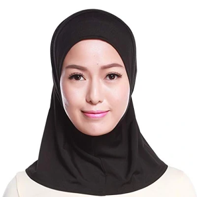 Image of WOWOWO Womens Hijab Muslim Cotton Mini Head Scarf Solid Color Full Cover Inner Cap Wrap Shawl Turban