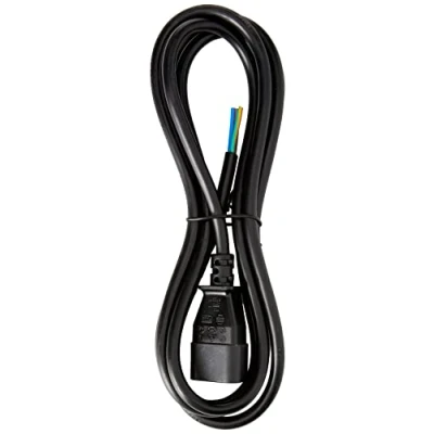 Image of Pro Elec PE01054 IEC C14 Plug to Bare Ends Power Lead, 2 m, Black