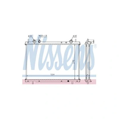 Image of R11869 Engine radiator NISSENS 61792A Aluminium 375mm 559mm 40mm Brazed cooling fins