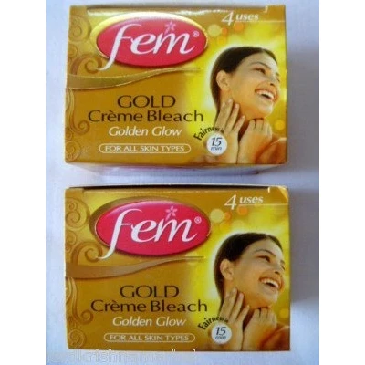 Image of 2 Fem Herbal Gold Cream Bleach Wt Real Golden Glow Natural Fairness 26g X by