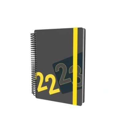 Image of Collins Delta A5 Week To View Mid Year Academic 2022 23 Diary Yellow (FP53M.45 2223) Student Journal Planner with diary, notes and timetables