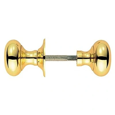 Image of Merriway BH05871 Victorian Rim Knob Set Polished Brass
