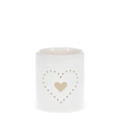 Image of Glossy Ceramic Tealight Holder Heart