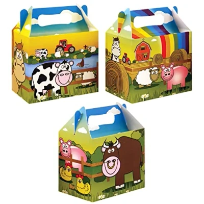 Image of Anila&#039;s Complete Farm Animals Themed 10 Party Bag Fillers &amp; Favours Assorted Food Boxes. (Ideal for Children Aged 3 8)