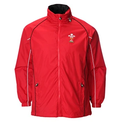 Image of WRU Official Ladies Red Waterproof Jacket (Welsh, Wales, Women, Rugby, Nations, Union) (RED, 18 20)