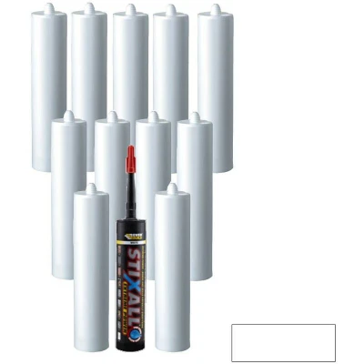 Image of Everbuild Stixall Extreme Power Adhesive White 300ml (Box of 12)