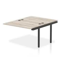 Image of Impulse Bench B2B Ext Kit 1200 Black Frame Office Desk Grey Oak