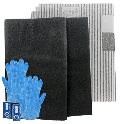 Image of SPARES2GO Universal Large Cooker Hood Grease Filters for Vent Extractor Fans (Cut to size Pack of 2 + Gloves)