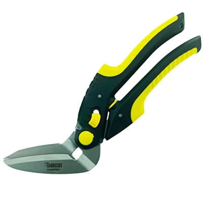 Image of 1 x SabreCut SCMPS01 Multi Purpose Professional Heavy Duty Spring Loaded Stainless Steel 250mm/10&quot; Blade Shears Industrial Scissors with Soft Grip Handles for Metals, Carpets, Leather &amp; Fabrics