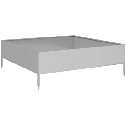 Image of vidaXL Garden Raised Bed 100x100x33.5 cm Galvanised Steel