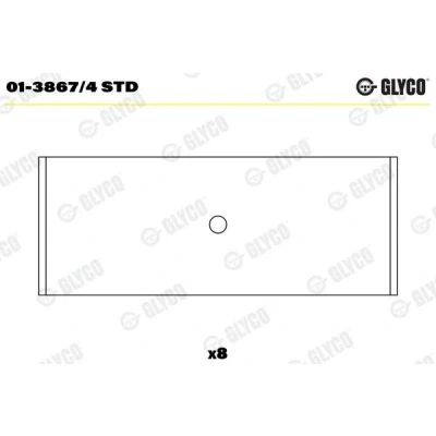 Image of 032105701C, 032105701D, 032105701H, 032198701, 036105701B Crankshaft Bearing GLYCO 01 3867/4 STD VOLKSWAGEN: Polo IV Hatchback, III Hatchback