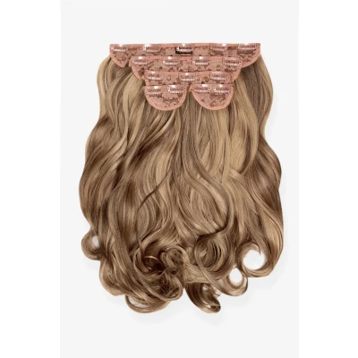 Image of Lullabellz Super Thick Natural Wavy Clip In Hair Extensions 5 Piece, 22 Inch Length, Mellow Brown