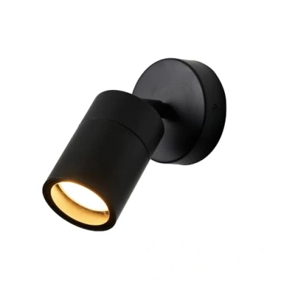 Image of LITECRAFT Kenn Spotlight Outdoor Wall or Ceiling Adjustable GU10 Fitting (Black, Single)