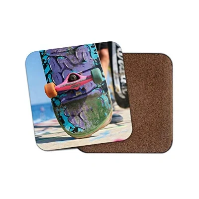 Image of 1 x Funky Skateboard Coaster Skating Retro Kids Teen Funny Skate #8773