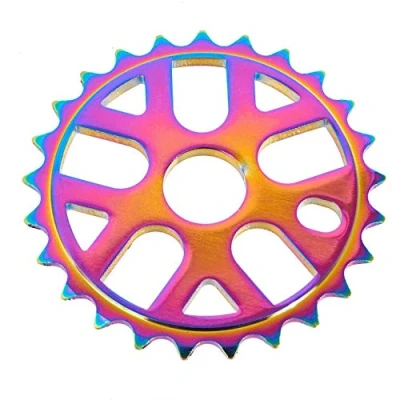 Image of KHE MVP BMX Aluminium Chain Ring 25 Teeth Oil Slick Jet Fuel CNC Only 56g V85