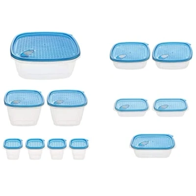 Image of MyChoice Plastic Meal Prep Snap On Airtight Lid 1000ml Food Storage Container Takeaway Boxes Pack of 10 Leakproof Suitable for Microwave Freezer Dishwasher Safe with Vents