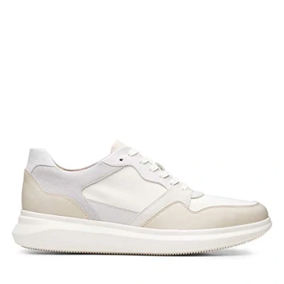 Image of Clarks Un Globe Run Textile Shoes in White Combi Standard Fit Size 8