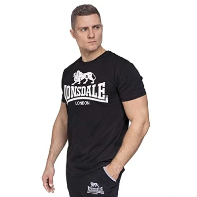 Image of Lonsdale Men&#039;s Logo T Shirt, Black, 4XL