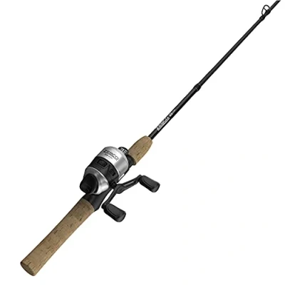Image of Zebco 33 Cork Micro Spincast Reel and 2 Piece Fishing Rod Combo, Handle, Quickset Anti Reverse with Bite Alert, Black