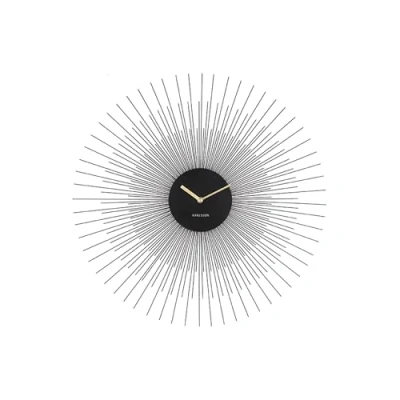Image of Karlsson Wall clock Peony steel large black, Metal, 17,5 x 4,5 12
