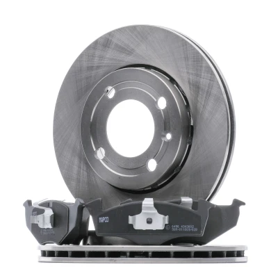 Image of 6N0615301F Brake disc and pads set MAPCO 47867 Front Axle Vented excl. wear warning contact