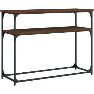 Image of vidaXL Console Table Brown Oak 100x35.5x75 cm Engineered Wood