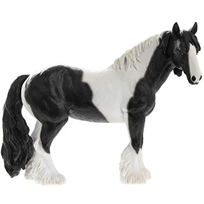 Image of Lesser &amp; Pavey Black White Cob Resin Horse Figurine 26cm
