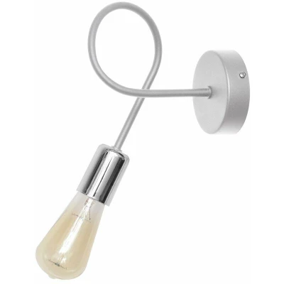 Image of Helam Oxford Wall Lamp White, Chrome 25cm