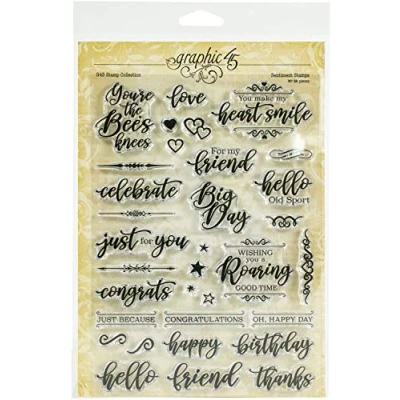 Image of Graphic 45 Staples Stamps Sentiment, Assorted, One Size