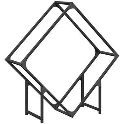 Image of vidaXL Firewood Rack Black 80x25x80 cm Cold rolled steel