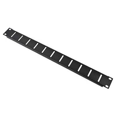Image of 19&quot; 1U Vent Rack Panel with Black Finish &amp; Strengthening Flange