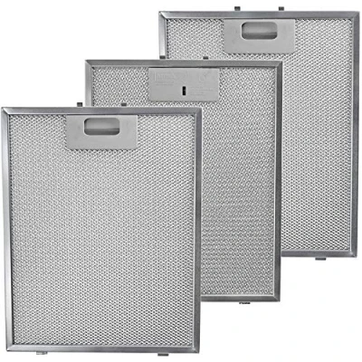 Image of SPARES2GO Universal Cooker Hood Metal Mesh Grease Filter for Kitchen Extractor Fan Vent (Pack of 3 Filters, Silver, 300 x 240 mm)