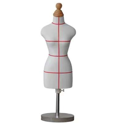 Image of MNBVH Female Tailors Dummy Dressmakers Fashion Mini Mannequin Dress Form Draping Stand Half Scale,Removable And Adjustable Solid Wood Base(Size:1/2)