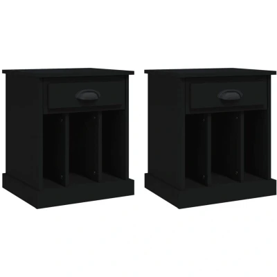 Image of vidaXL Bedside Cabinets 2 pcs Black 43x36x50 cm