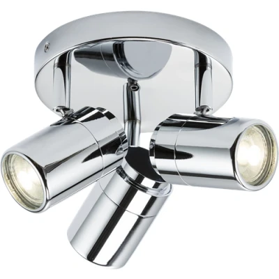 Image of KnightsBridge 230V IP44 GU10 Triple Spotlight Chrome