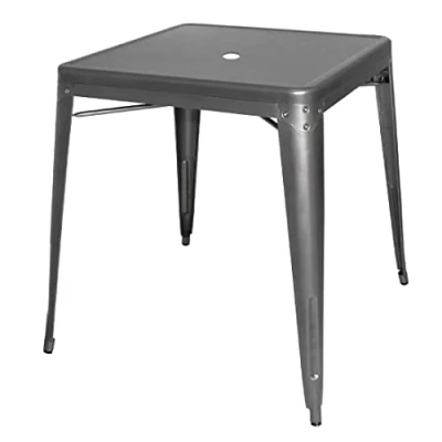 Image of Bolero Bistro Square Steel Table Gun Metal 668mm