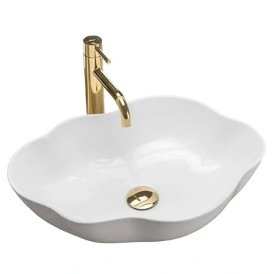 Image of REA Pearl Bathroom Sink Made of Ceramic White U0265,