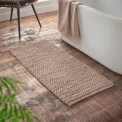 Image of Bianca Aspen Bobble 50x120 cm Bath Runner Natural